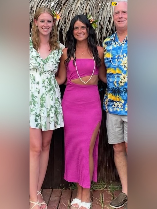 Dresses & Skirts - Women’s Fuchsia Cutout Maxi Dress with Side Slit